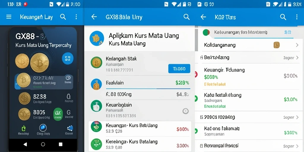 Screenshot antarmuka GX88 menampilkan fitur Kurs Mata Uang yang user-friendly.