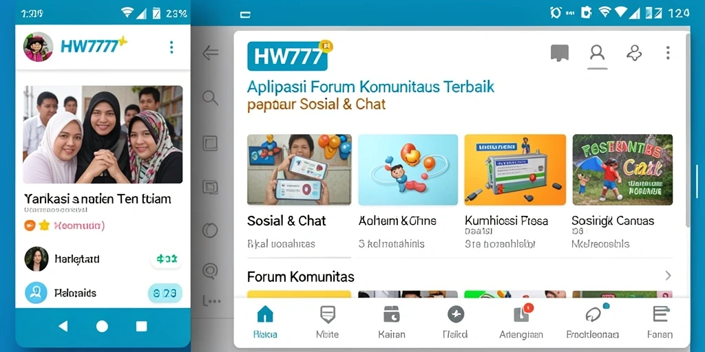 Tampilan antarmuka aplikasi HW777 yang menarik dan interaktif.