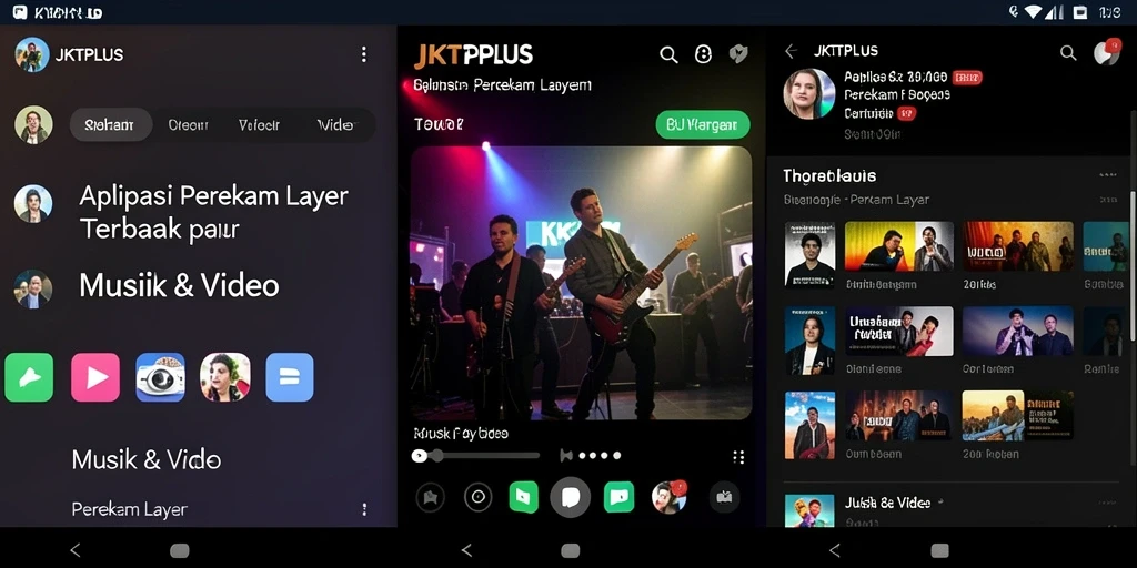Antarmuka JKTPLUS saat merekam layar dengan fitur perekaman video.