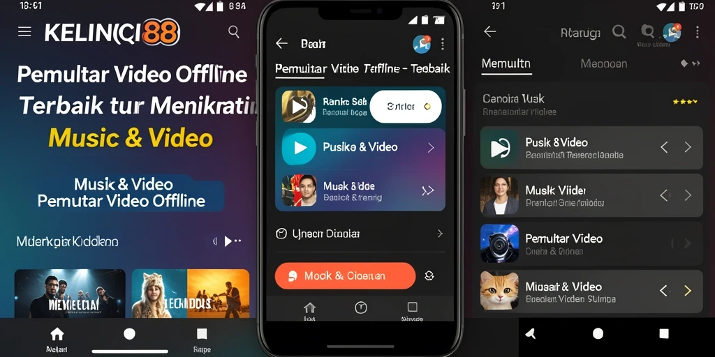 Antarmuka pengguna KELINCI88 saat memutar video dengan fitur pemutar offline.