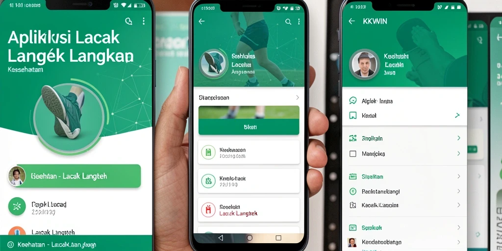 Tampilan antarmuka aplikasi KKWIN menampilkan data langkah dan aktivitas harian.