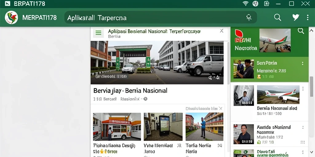 Tampilan antarmuka aplikasi MERPATI178 dengan berita terkini.