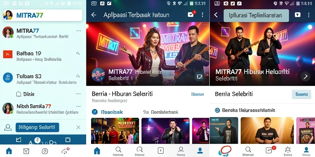 Tampilan antarmuka aplikasi MITRA77 yang modern dan menarik.