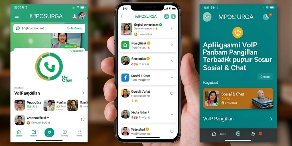 Antarmuka aplikasi MPOSURGA untuk VoIP Panggilan yang sederhana dan intuitif.