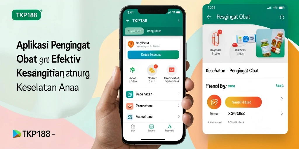 Antarmuka aplikasi TKP188 yang intuitif dan fungsional untuk Pengingat Obat.